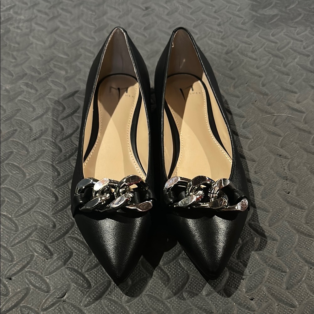 Black Chain Detail Women's Flats